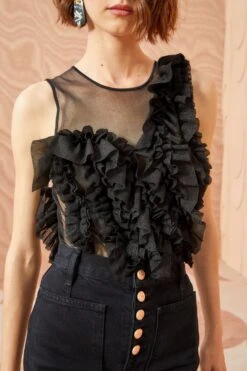 ULLA JOHNSON Winnifred Top - Noir -Ullyla Shop ULLA JOHNSON Winnifred Top NOIR 0080
