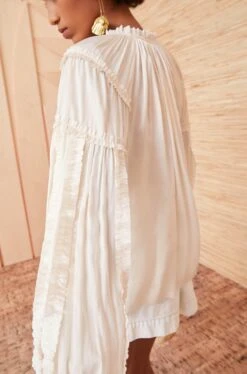 ULLA JOHNSON Maeve Blouse - Blanc -Ullyla Shop ulla johnson white maeve top blanc UJ990237 view 3