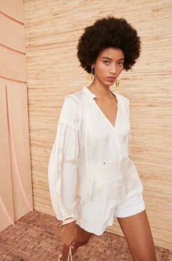 ULLA JOHNSON Maeve Blouse - Blanc -Ullyla Shop ulla johnson white maeve top blanc UJ990237 view 5